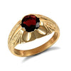 Ring - 9ct Yellow Gold Gents Garnet Ring - by Hearts Forever Jewellers