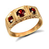 Ring - 9ct Yellow Gold Gents Garnet Ring - by Hearts Forever Jewellers