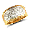 Cubic Zirconia Ring - 9ct Yellow 3 Row CZ Bombay Ring - by Hearts Forever Jewellers