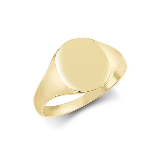 Ring - 9ct Yellow Gold Signet Ring Plain - by Hearts Forever Jewellers