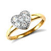 Cubic Zirconia Ring - 9ct Yellow Gold Cubic Zirconia Heart Ring - by Hearts Forever Jewellers