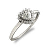 Cubic Zirconia Ring - 9ct White Ladies CZ Heart Cluster Ring - by Hearts Forever Jewellers