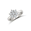Cubic Zirconia Ring - 9ct White Ladies CZ 7 Stone Cluster Ring - by Hearts Forever Jewellers