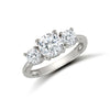 Cubic Zirconia Ring - 9ct White Ladies CZ 3 Stone Cluster Ring - by Hearts Forever Jewellers