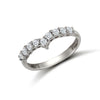 Cubic Zirconia Ring - 9ct White Ladies CZ Wishbone Ring - by Hearts Forever Jewellers