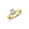 Cubic Zirconia Ring - 9ct Yellow Emerald Cut CZ Solitaire Ring - by Hearts Forever Jewellers