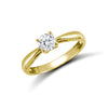 Cubic Zirconia Ring - 9ct Yellow Rbc CZ Solitaire Ring - by Hearts Forever Jewellers