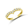 Cubic Zirconia Ring - 9ct Yellow Ladies CZ Wishbone Ring - by Hearts Forever Jewellers