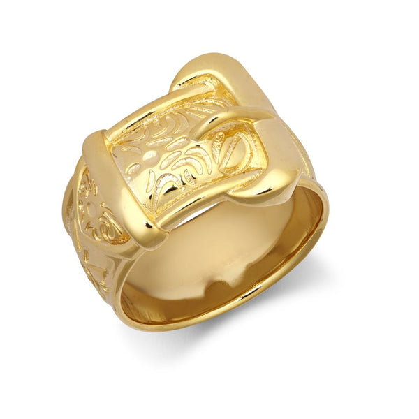 Ring - 9ct Yellow Gold Buckle Ring - by Hearts Forever Jewellers