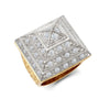 Cubic Zirconia Ring - 9ct Yellow Gold 1.5 Ounce CZ Set Pyramid Ring - by Hearts Forever Jewellers