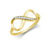 Cubic Zirconia Ring - 9ct Yellow CZ Set Infinity Ring - by Hearts Forever Jewellers