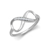 Cubic Zirconia Ring - 9ct White CZ Set Infinity Ring - by Hearts Forever Jewellers