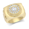 Cubic Zirconia Ring - 9ct Yellow Gold CZ Set Watch Strap & Bezel Ring - by Hearts Forever Jewellers