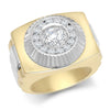 Cubic Zirconia Ring - 9ct Yellow & White Gold CZ Set Watch Strap & Bezel Ring - by Hearts Forever Jewellers