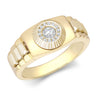 Cubic Zirconia Ring - 9ct Yellow Gold CZ Set Watch Strap & Bezel Ring - by Hearts Forever Jewellers