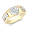 Cubic Zirconia Ring - 9ct Yellow & White Gold CZ Set Watch Strap & Bezel Ring - by Hearts Forever Jewellers