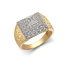 Cubic Zirconia Ring - 9ct Yellow Gold CZ Set Pyramid Ring - by Hearts Forever Jewellers