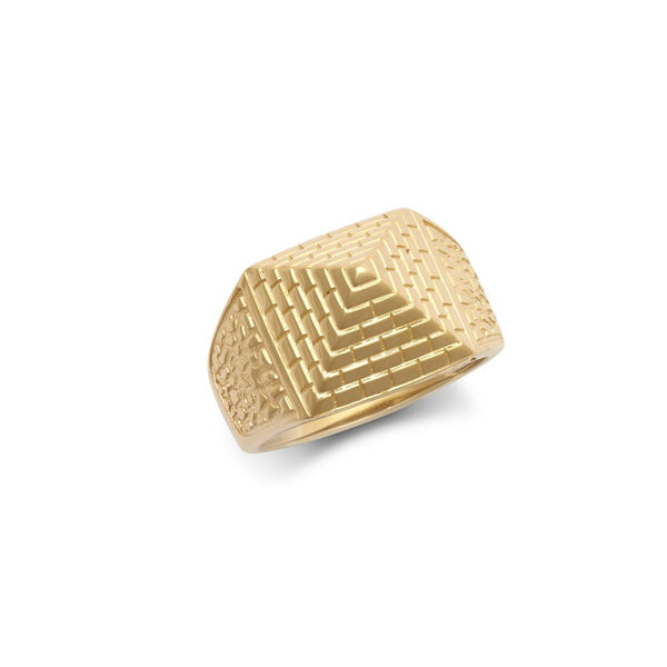 Ring - 9ct Yellow Gold Pyramid Ring - by Hearts Forever Jewellers