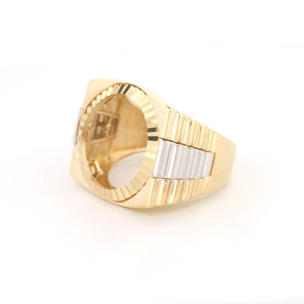 Ring - 9ct 2 Colour Gold Full Sovereign Ring - by Hearts Forever Jewellers