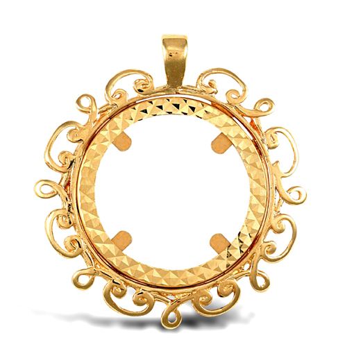 Necklace - 9ct Yellow Gold Full Sovereign Pendant - by Hearts Forever Jewellers