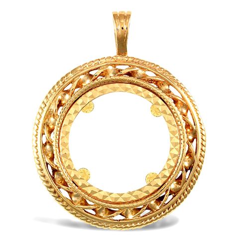Necklace - 9ct Yellow Gold Full Sovereign Pendant - by Hearts Forever Jewellers
