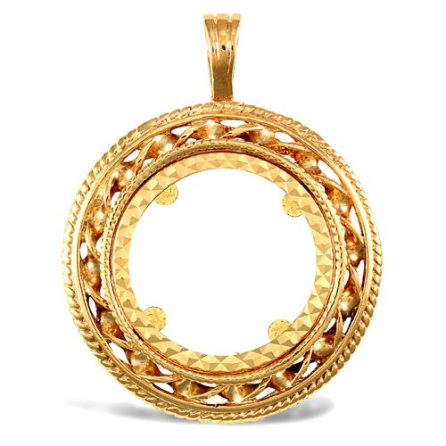 Necklace - 9ct Yellow Gold Full Sovereign Pendant - by Hearts Forever Jewellers