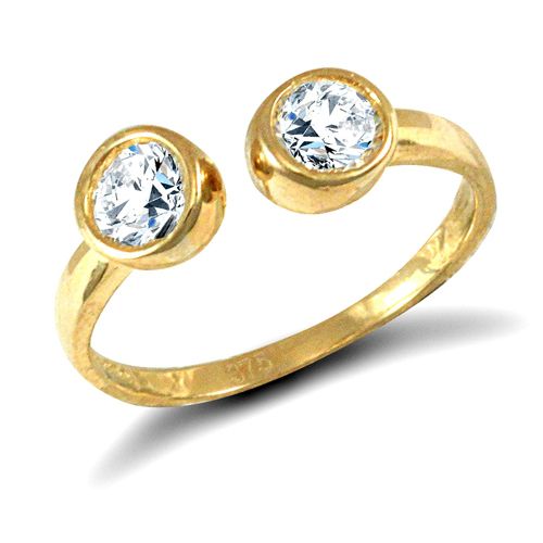 Cubic Zirconia Ring - 9ct Yellow Gold Cubic Zirconia Toe Ring - by Hearts Forever Jewellers