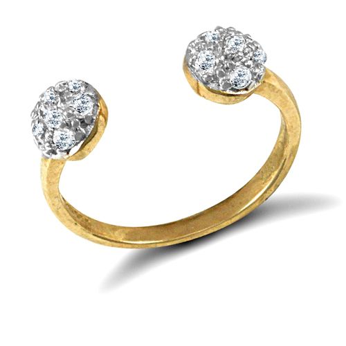 Cubic Zirconia Ring - 9ct Yellow Gold Cubic Zirconia Toe Ring - by Hearts Forever Jewellers