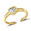 Cubic Zirconia Ring - 9ct Yellow Gold Cubic Zirconia Heart Toe Ring - by Hearts Forever Jewellers