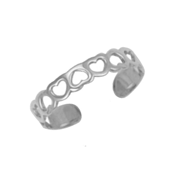 Ring - 9ct Yellow Gold Hearts Toe Ring - by Hearts Forever Jewellers