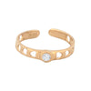 Cubic Zirconia Ring - 9ct Yellow CZ set & hearts toe ring - by Hearts Forever Jewellers