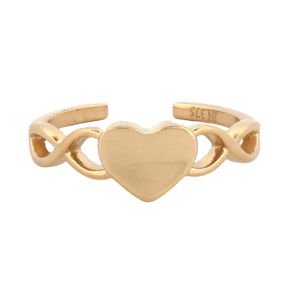 Ring - 9ct Yellow heart toe ring - by Hearts Forever Jewellers