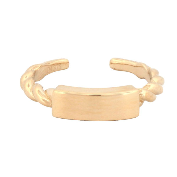 Ring - 9ct Yellow ID plate toe ring - by Hearts Forever Jewellers