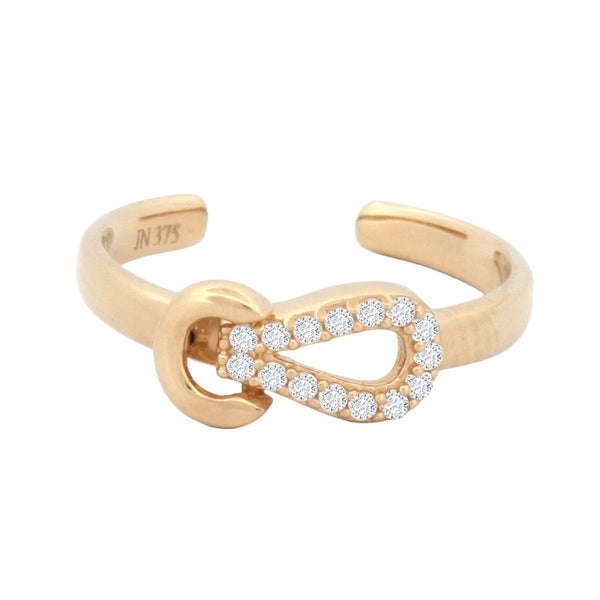 Cubic Zirconia Ring - 9ct Yellow CZ set toe ring - by Hearts Forever Jewellers