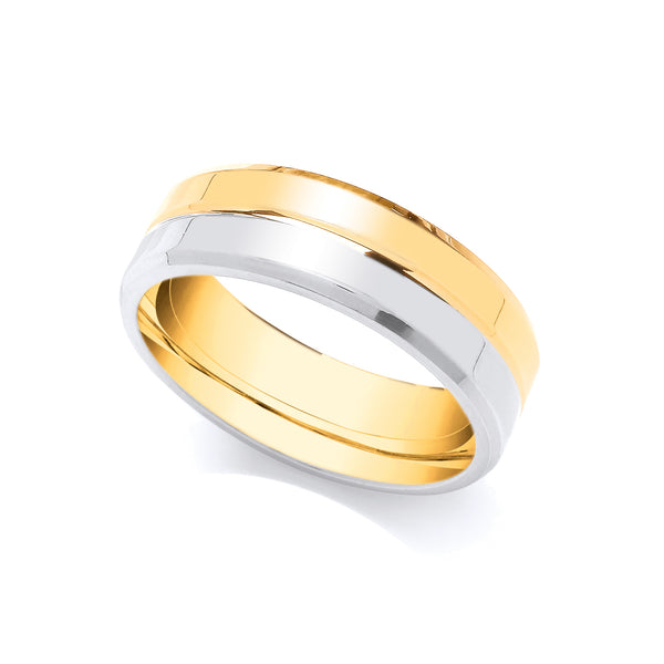Jewellery - 18ct Yellow and White 5mm Wedding Band - by Hearts Forever Jewellers