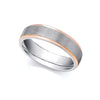 Ring - 2 Colour 18ct Rose and White Fancy 4mm Wedding Ring - by Hearts Forever Jewellers
