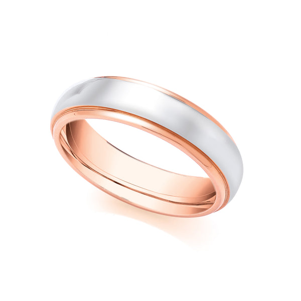 Jewellery - 18ct Yellow and White Fancy 4mm Wedding Band - by Hearts Forever Jewellers