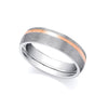 Ring - 2 Colour 18ct Rose and White Fancy 4mm Wedding Ring - by Hearts Forever Jewellers