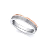 Ring - 2 Colour 18ct Rose and White Fancy 4mm Wedding Ring - by Hearts Forever Jewellers