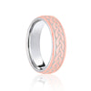 18ct Rose & White Court 5mm Celtic Laser Engraved Wedding Band