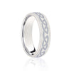 18ct Rose & White Flat Court 5mm Celtic Laser Engraved Wedding Band