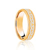 18ct Rose & White Flat Court 5mm Celtic Laser Engraved Wedding Band