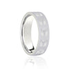 18ct Rose & White Flat Court 5mm Celtic Laser Engraved Wedding Band