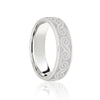 18ct Rose & White Flat Court 5mm Celtic Laser Engraved Wedding Band