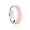 18ct Rose & White Flat Court 5mm Celtic Laser Engraved Wedding Band