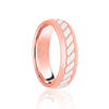 18ct Rose & White Court 5mm Celtic Laser Engraved Wedding Band