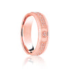 18ct Rose & White Flat Court 5mm Celtic Laser Engraved Wedding Band