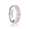 18ct Rose & White Flat Court 5mm Celtic Laser Engraved Wedding Band