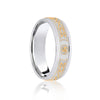 18ct Rose & White Flat Court 5mm Celtic Laser Engraved Wedding Band