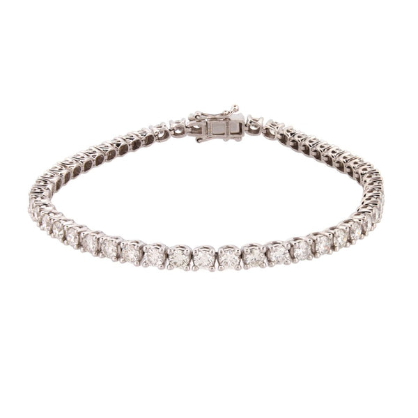 Diamond Bracelet - 9ct White Gold 1.00ct Claw Set LAB Grown Diamond Line Bracelet - by Hearts Forever Jewellers